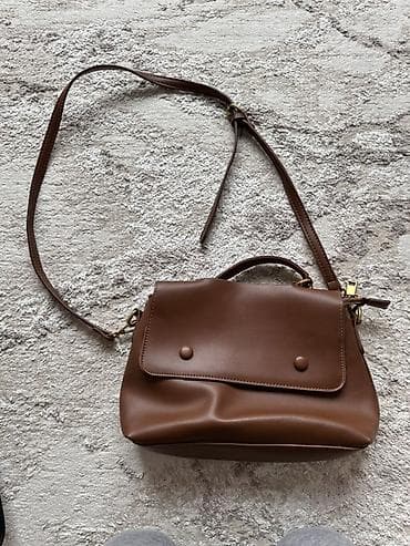 Портфели: Сумка через плечо/на руку, коричневая - Материал: гладкая эко-кожа. - — 1