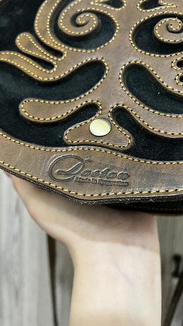 Аксессуарлар: Сумка Dastan Made in Kyrgyzstan из натуральной кожи с этническим — 3