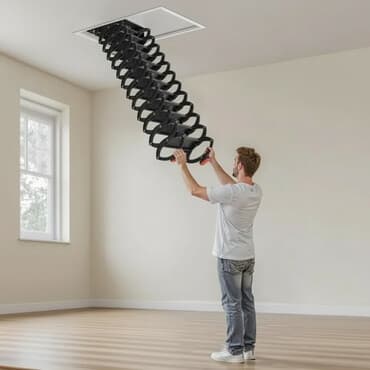 защита на лестницу: Чердачная лестница, Складная, С люком, Новый — 1