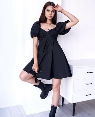 летнее платье из хлопка: Коктейльное платье Размер S, ткань 100% хлопок, легкое, не ощущается — 1