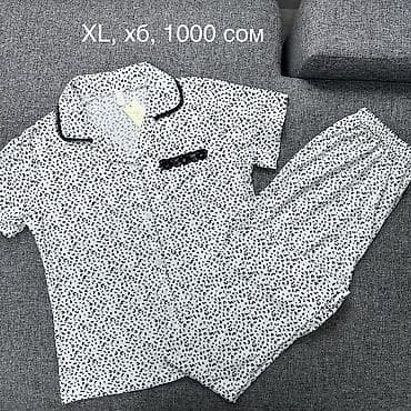 Пижама, Хлопок, Китай, Леопардовый принт, С кружевом, На пуговицах, M, L, XL — 5