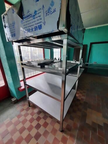 оборудование для магазина бу: Промышленные стеллажи и рабочие столы из нержавеющей стали. - — 7