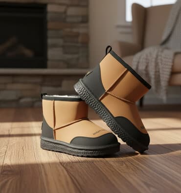 детские флисовые кофты: Детские зимние сапожки-дутики (укороченные) - Теплая плюшевая/меховая — 1