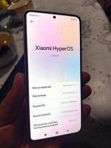 телефон redmi note 7: Смартфон Redmi Note 13, цвет зелёный. Установлена система Xiaomi — 3