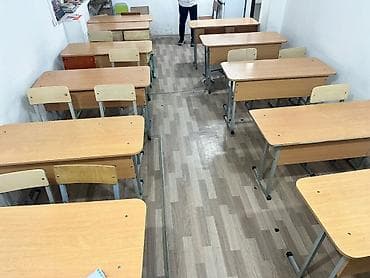 столы для обучения: Комплект парты и стула, Б/у, Самовывоз, цвет - Бежевый — 1