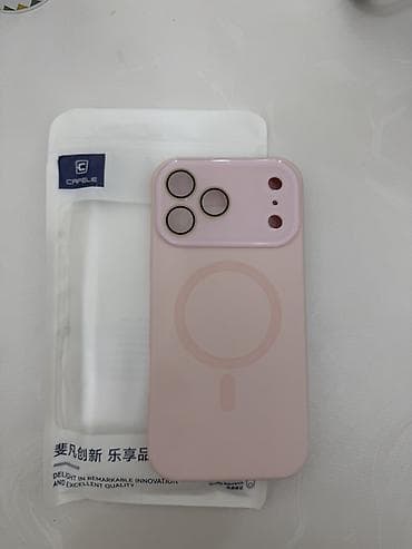 Аккумуляторы: Чехлы для iPhone 17 Pro max, каждый по 350 сом. Розовый силиконовый — 2