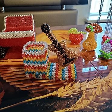 Азык-түлүктөр: Делаю на заказ из бусин животных, фрукты,цветы,вазы,шкатулки,подставки — 8