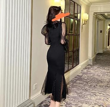 неймар форма: Элегантное черное платье с акцентом на талию и мерцающими деталями — 2