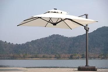 Поворотный уличный зонт-полукассетник на боковой стойке (модели