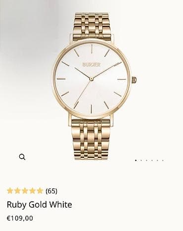 rosra quartz: Наручные часы BURKER Ruby Gold White - Элегантный минималистичный — 1
