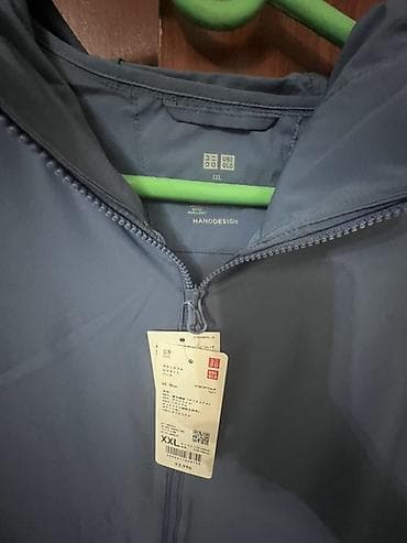 uniqlo мужская одежда: Ветровка, Осень-весна, Япония, С капюшоном, 2XL — 2