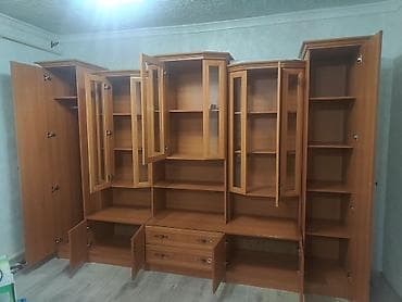 Стенка-шкаф, Тип стенки-шкафа: Модульная, Для зала, Б/у, Особенности: Для хранения посуды