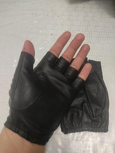 перчатки кожа: Перчатки, варежки, Унисекс, Б/у, цвет - Черный — 8
