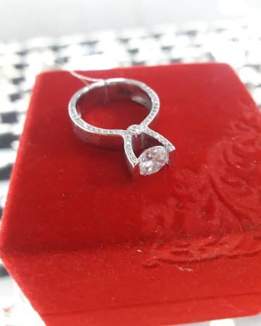 свадебные платья для покрытых: Кольцо СЕРЕБРО 925пробы покрыто драгоценным родием дизайн Италия — 8