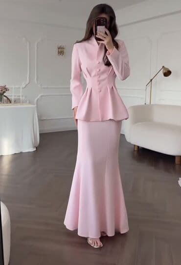 Вечернее платье, Русалка, Длинная модель, С рукавами, Стандарт