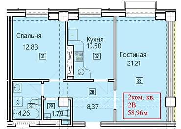 Продажа квартир: 2 комнаты, 59 м², Элитка, 15 этаж — 1