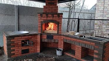 оборудование для пиццы: Печь-барбекю из кирпича тяга ракета - Классическая уличная — 6