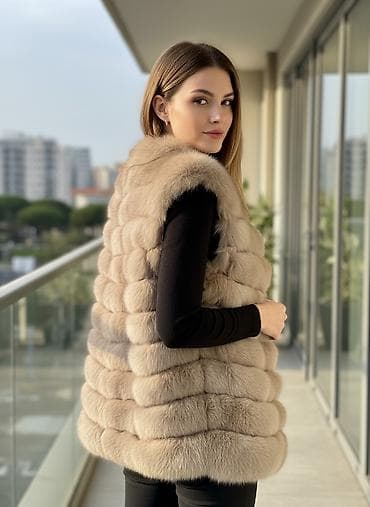 Шуба, Песец, По колено, 3XL