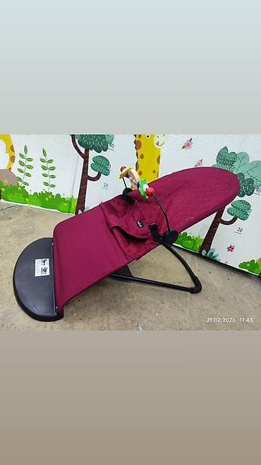 Детский шезлонг, Качалка, Железо, цвет - Красный