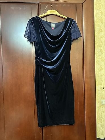 Блузкалар: Женская одежда 1) Вечернее платье из темно-синего бархата: - — 1