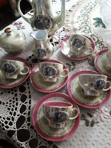 mitown кофе: Винтажный кофейный немецкий фарфоровый сервиз из 15 предметов — 4