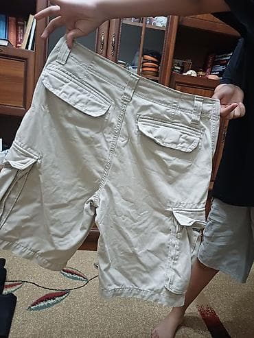 шорты белые: Мужские шорты, XL, 2XL, Б/у, цвет - Бежевый — 6