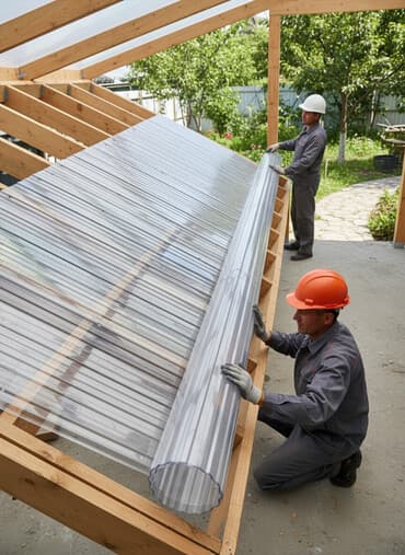 поликарбонат профилированный: Прозрачный рулонный гофрированный поликарбонат. Этот материал обладает — 1