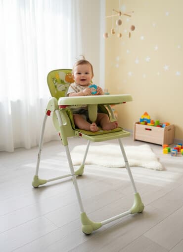 исык кол: Детский стульчик для кормления. - Цвет: салатовый/белый с ярким — 1
