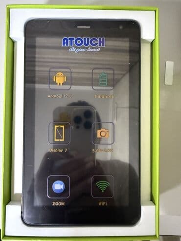 универсальные мобильные батареи для планшетов baseus: Планшет, ATouch, память 128 ГБ, 7" - 8", 5G, Новый, Детский цвет - Голубой — 1