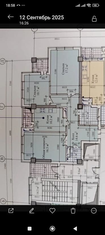 продажа квартир в бишкеке без посредников 2019: 2 комнаты, 72 м², Элитка, 2 этаж, ПСО (под самоотделку) — 4
