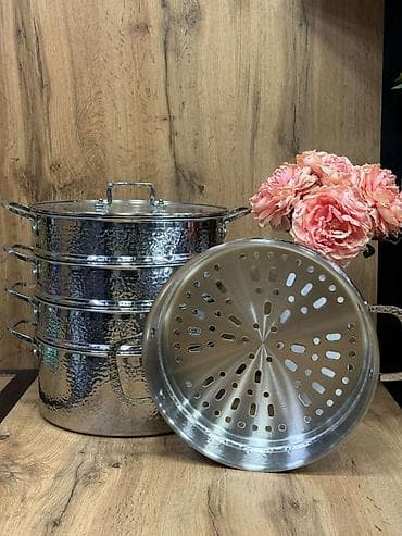 Пароварка-мантоварка из нержавеющей стали, многоярусная. - Материал — 1