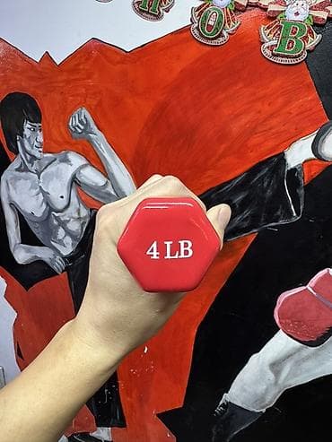 Гантели: Гантель неоприновая, шестигранная, красная - Вес: 4 lb (≈1,8 кг) — 2