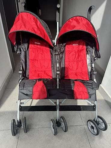 для близнецов: Детская коляска для двойни Kolcraft (side-by-side), трость. - — 1