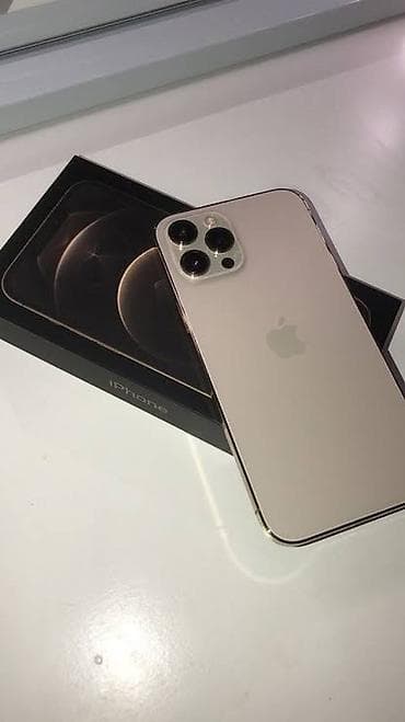 iphone 12 в бишкеке: IPhone 12 Pro, 128 ГБ, Золотой, Защитное стекло, Чехол, Кабель, 82 % — 1
