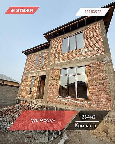 жилмассив кырман бишкек: 📍 ул. Аруун 🔘6-комнатный 🔘Этажи 3 🔘264м² Продается 3-этажный дом — 1