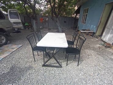 стол для чтения: Кухонный стол и стул, Б/у, Самовывоз, цвет - Серый — 5