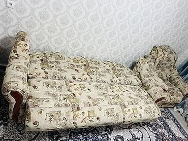 комтер: Комплект мягкой мебели, Б/у, Самовывоз, цвет - Бежевый — 3