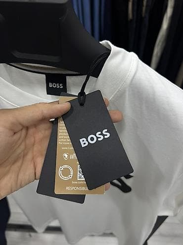 Эркектер кийими: Эркектердин футболкасы, S, M, L, Boss, Жаңы, түсү - Ак, Өзү алып кетүү — 2