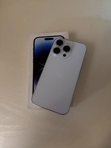 iphone 5a: IPhone 14 Pro, Б/у, 256 ГБ, White Titanium, Коробка, 82 % — 2