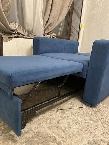 small table: Кресло-кровать, Б/у, Односпальный, Самовывоз, цвет - Синий — 3