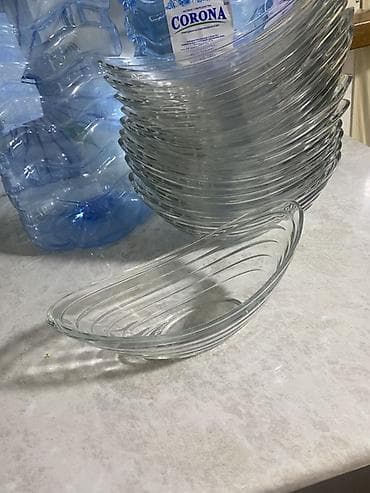 Сервировочные тарелки-лодочки - Материал: прозрачное закалённое