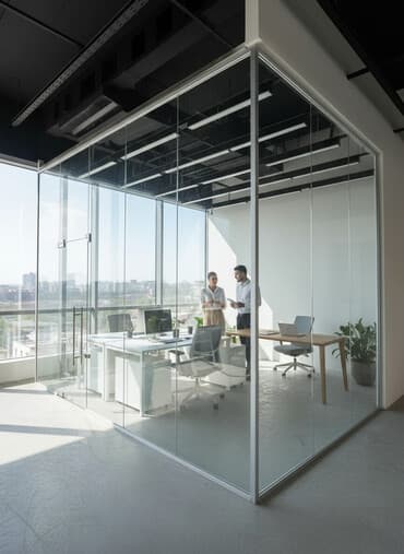 На заказ Цельностеклянная перегородка, Для офиса, Бронированное стекло