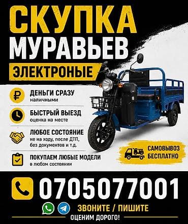 водный мото: Мотороллер муравей Электро, 90 км, 1500 кг и более, Б/у, В рассрочку — 1