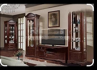 Шкафы: Стенка-шкаф, Тип стенки-шкафа: Другой тип шкафа-стенки, Для зала, Б/у, Особенности: С отделением под телевизор — 1