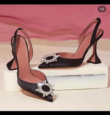 Личные вещи: Туфли-лодочки с открытой пяткой и декором-стразами - Цвет: черный - — 2