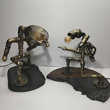 Трековые светильники и споты: Лампы-скульптуры в стиле стимпанк/индастриал - Настольные светильники — 2