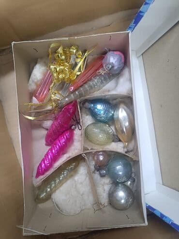 ёлка искусственная: Набор советских ёлочных украшений в оригинальных коробках. Цена 2500 — 2