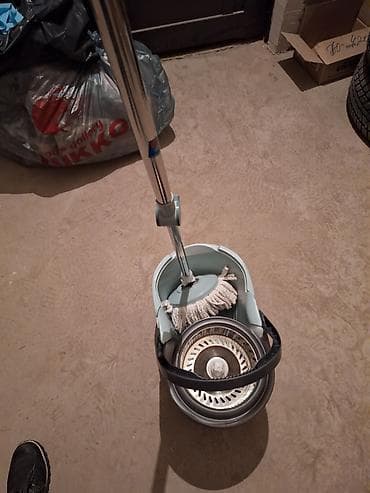 Тазалоо үчүн инвентарь: Комплект для мытья полов с ведром и центрифугой (spin-mop) - — 3