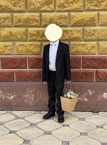 брюки лён: Комплект, цвет - Черный, Б/у — 5