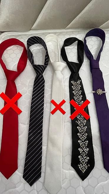 Набор галстуков, 5 штук. Красный продан ❌ - Классический однотонный
